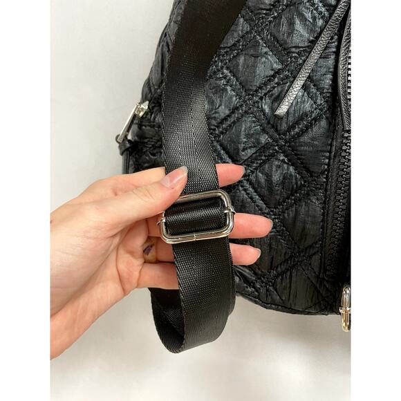 SONDRA ROBERTS SQUARED Black Quilted Purse Backpacks 12.5"x13.5" - Picture 6 of 12